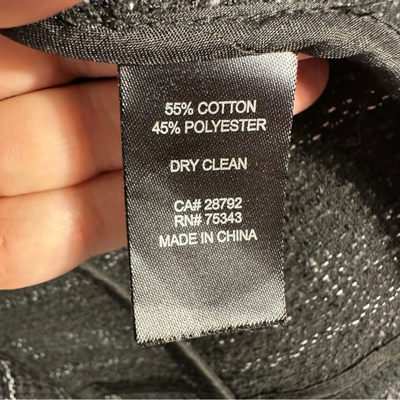 Adrienne Vittadini open front jacket, size small, black, raw edges, spring - Picture 6 of 10